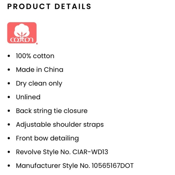 NWT Ciao Lucia Neroni Polka Dot Bow Ribbon Cotton Poplin Open Back Maxi Dress - Picture 16 of 16